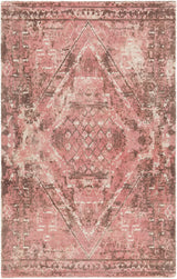 Chandra Tayla TAY-42401 Pink and brown and white rug, flat view