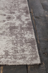 Chandra Tayla TAY-42402 Grey and white and charcoal rug, corner detail