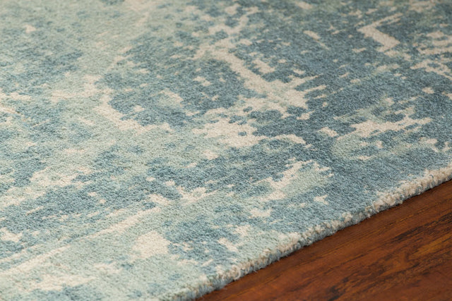 Chandra Tayla TAY-42403 Blue and White rug, side detail view