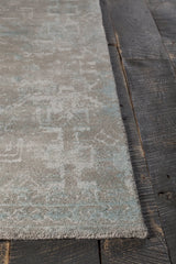 Chandra Tayla TAY-42404 Beige and White and Charcoal rug, corner detail