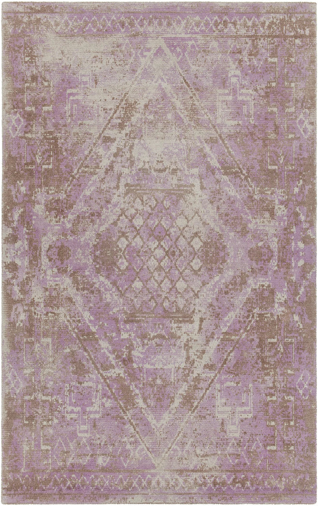 Chandra Tayla TAY-42406 Pink and brown and beige rug, flat view