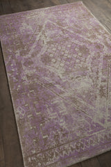 Chandra Tayla TAY-42406 Pink and brown and beige rug, angled side view