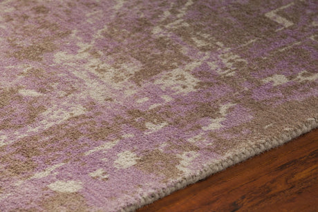 Chandra Tayla TAY-42406 Pink and brown and beige rug, side detail view