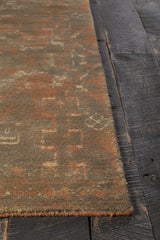 Chandra Tayla TAY-42407 rust and brown and beige rug, corner detail