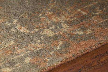 Chandra Tayla TAY-42407 rust and brown and beige rug, side detail view