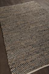 Chandra Tenola TEN-37601 Black rug, angled side view