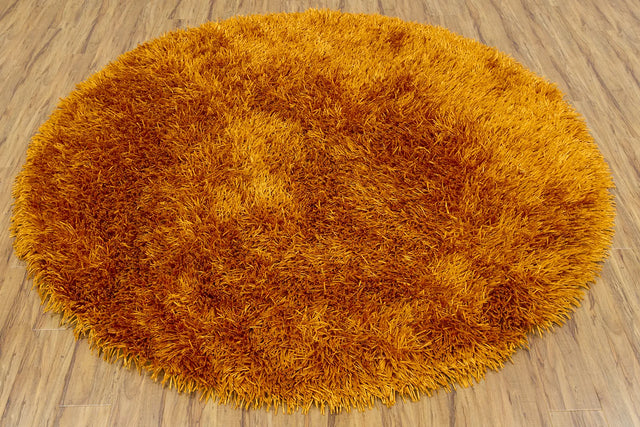 Chandra Tirish TIR-19305 Orange round rug, flat view