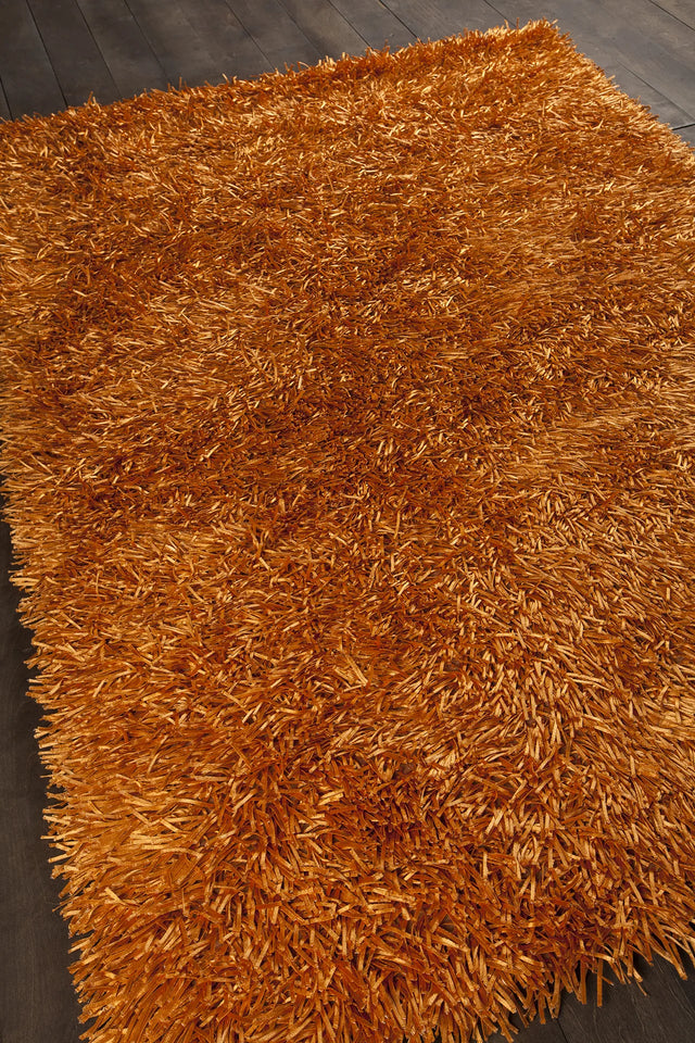 Chandra Tirish TIR-19305 Orange rug, angled side view