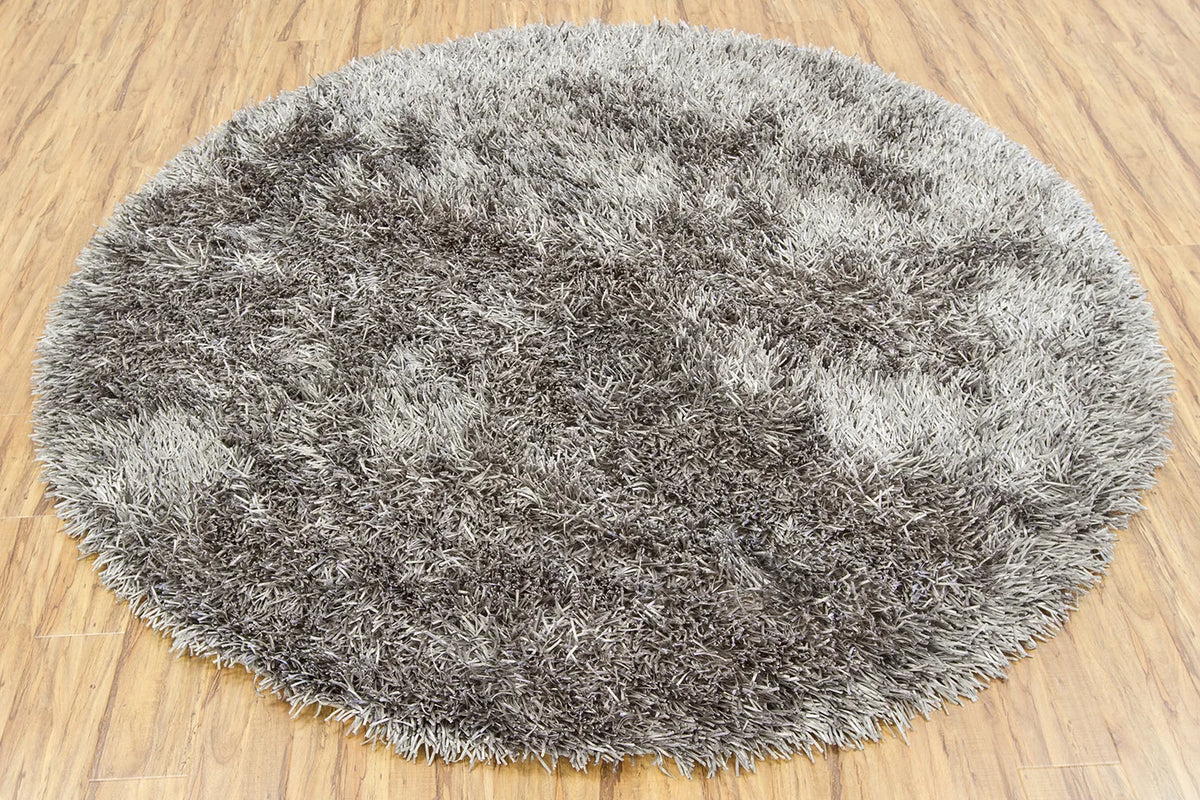 Chandra Tirish TIR-19306 Grey round rug, flat view