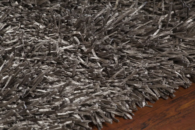 Chandra Tirish TIR-19306 Grey rug, side detail view