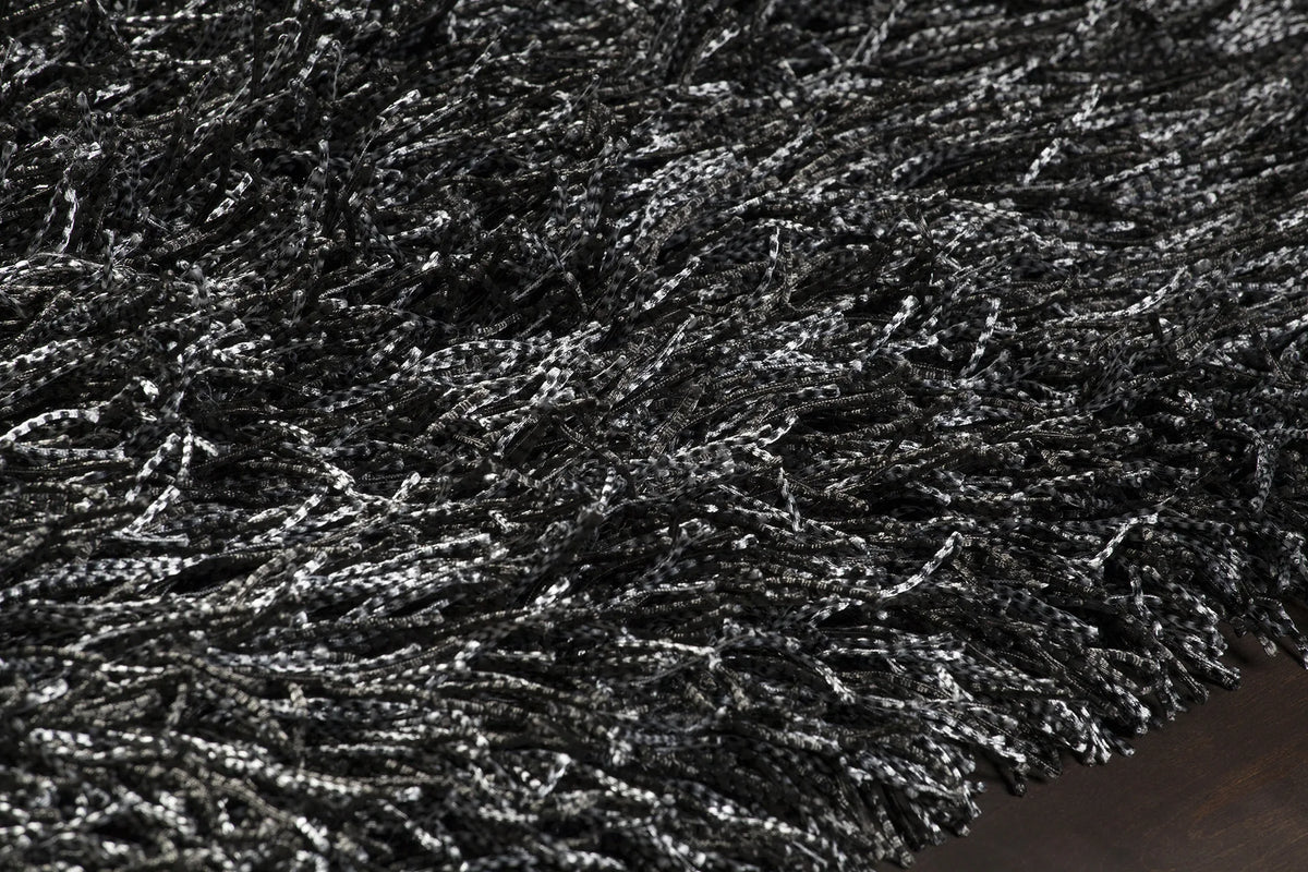 Chandra Tyra TYR-43601 Grey and Black rug, side detail view