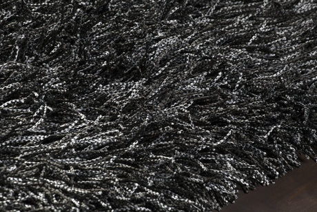 Chandra Tyra TYR-43601 Grey and Black rug, side detail view