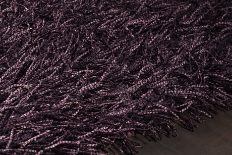 Chandra Tyra TYR-43603 Purple and Black and Pink rug, side detail view