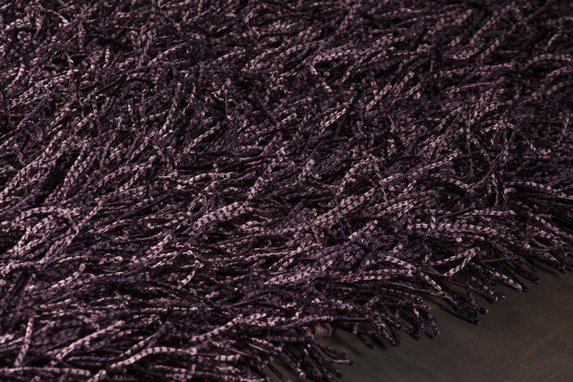 Chandra Tyra TYR-43603 Purple and Black and Pink rug, side detail view
