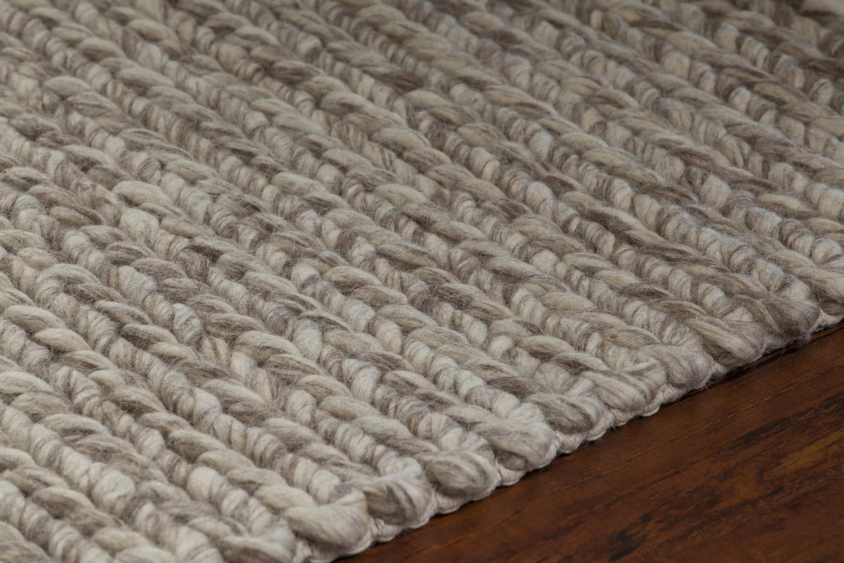 Chandra Valencia VAL-24400 Beige and Tan rug, side detail view