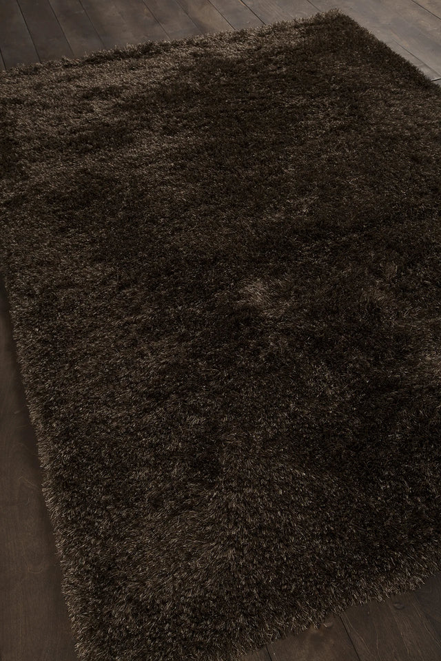 Chandra Vani VAN-13604 Dark Brown and Beige rug, angled side view