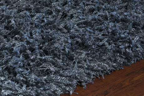 Chandra Vega VEG-40500 Blue rug, side detail view