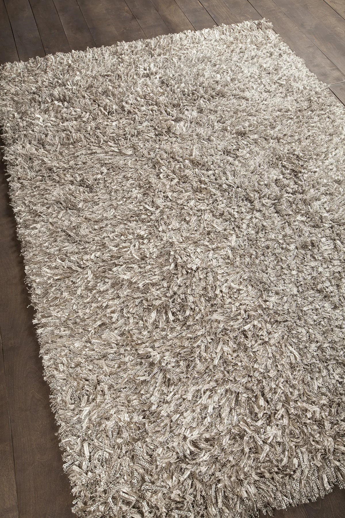 Chandra Vega VEG-40501 Silver rug, angled side view