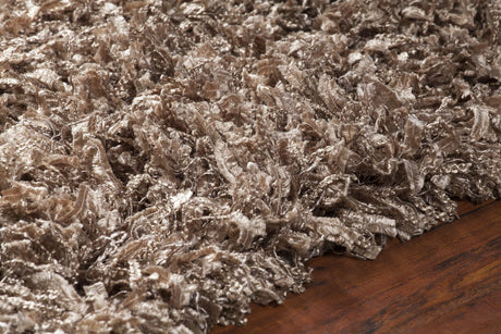 Chandra Vega VEG-40503 Tan rug, side detail view