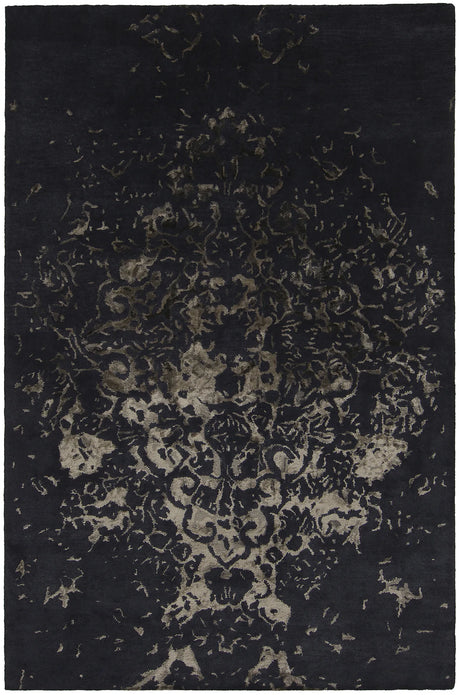 Chandra Veleno VEL-29300 Charcoal and Grey and Beige rug, flat view
