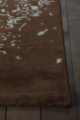 Chandra Veleno VEL-29301 Brown and Teal rug, corner detail