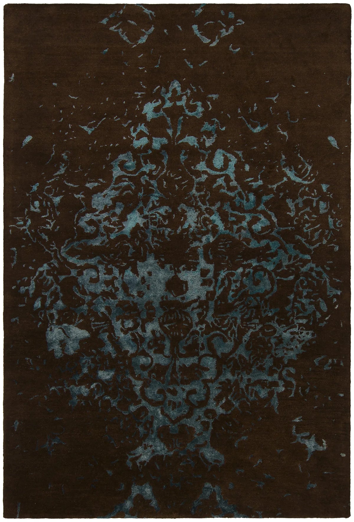 Chandra Veleno VEL-29301 Brown and Teal rug, flat view