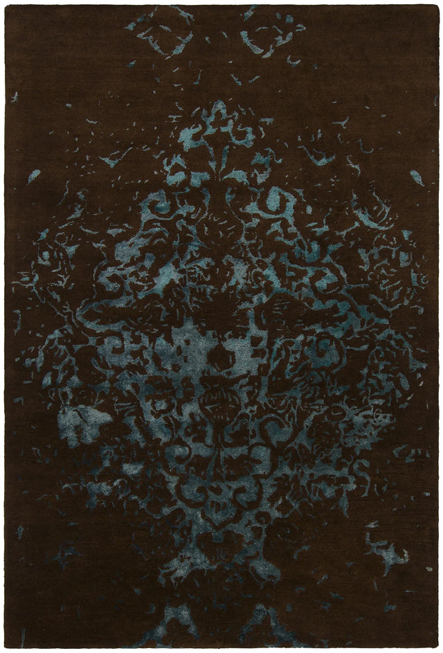 Chandra Veleno VEL-29301 Brown and Teal rug, flat view