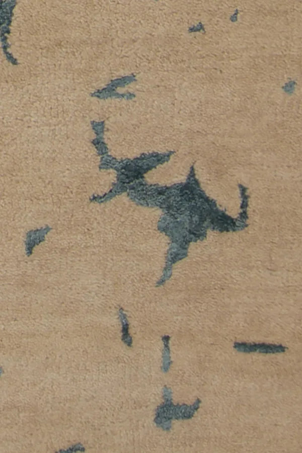Chandra Veleno VEL-29302 Tan and Teal rug, texture close-up