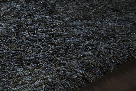 Chandra Vilma VIL-43103 Black rug, side detail view