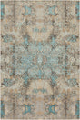 Chandra Vingel VIN-36806 Blue and Brown and Beige and Tan and Grey rug, flat view