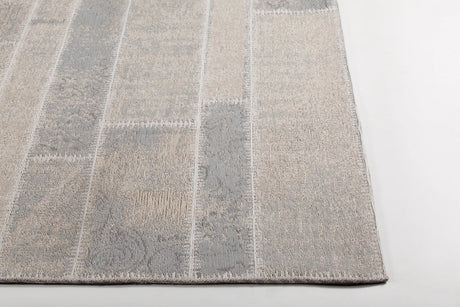 Chandra Willa WIL-46602 Grey and Beige rug, corner detail