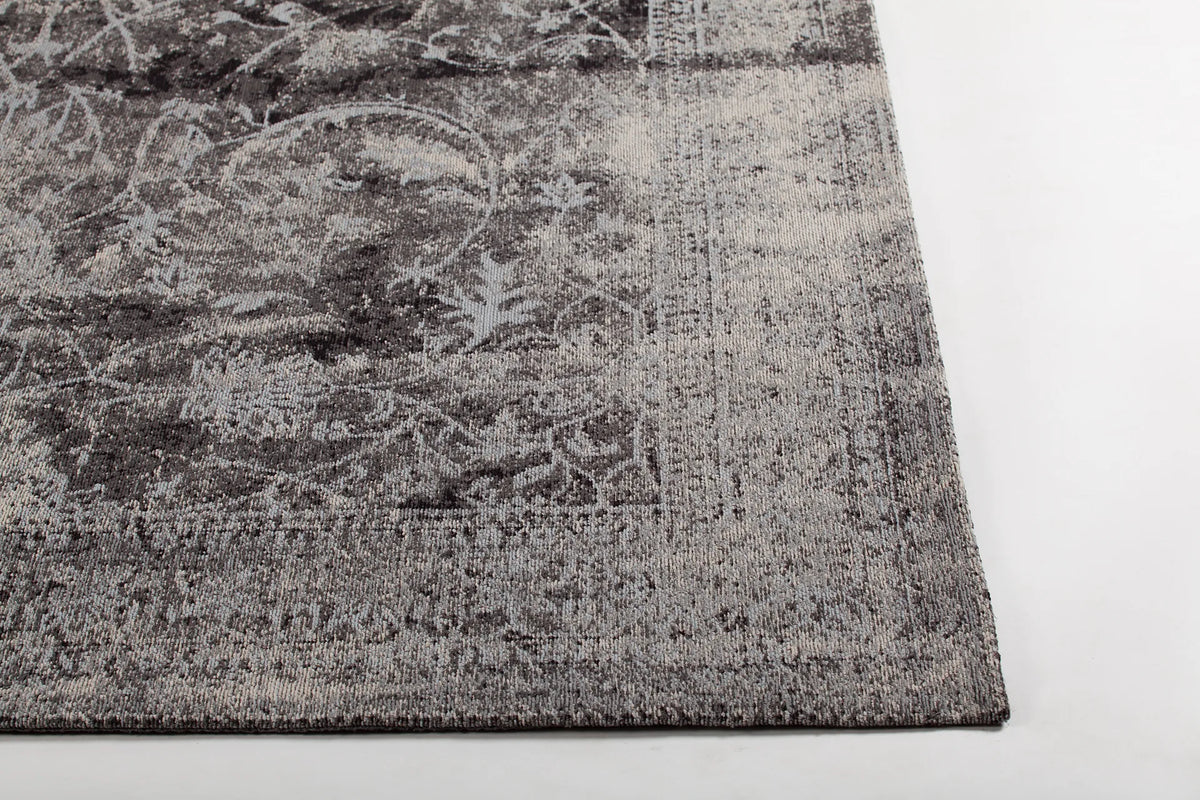 Chandra Willa WIL-46604 Black and Grey and Beige rug, corner detail
