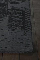 Chandra Xia XIA-43700 Black rug, corner detail