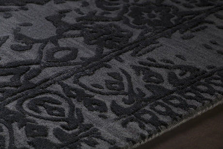 Chandra Xia XIA-43700 Black rug, side detail view