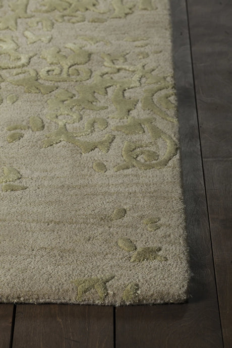 Chandra Xia XIA-43701 ivory and yellow rug, corner detail