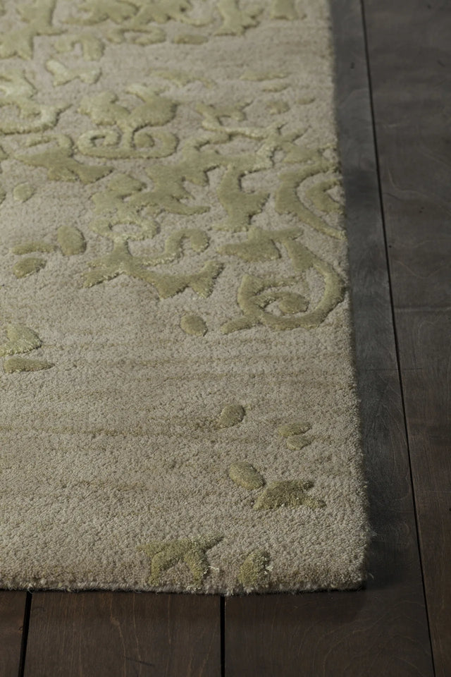 Chandra Xia XIA-43701 ivory and yellow rug, corner detail