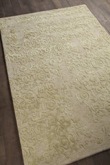 Chandra Xia XIA-43701 ivory and yellow rug, angled side view
