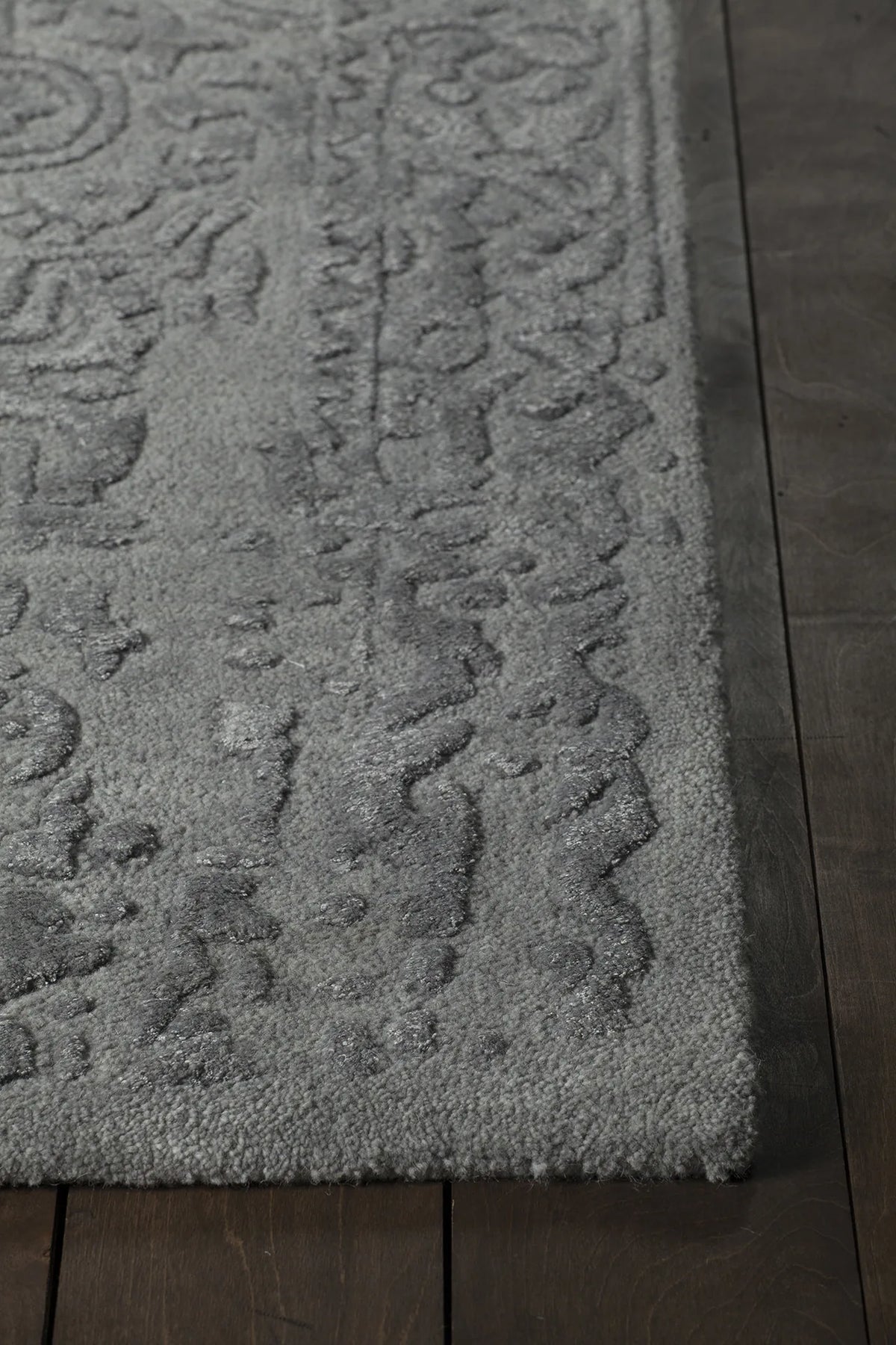 Chandra Xia XIA-43702 Grey rug, corner detail