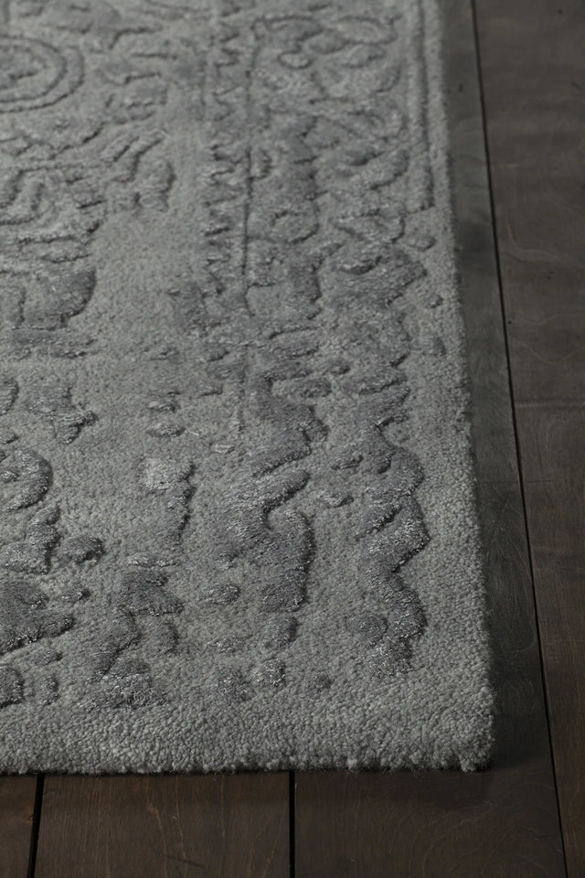 Chandra Xia XIA-43702 Grey rug, corner detail