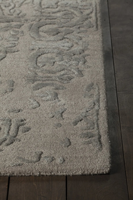 Chandra Xia XIA-43703 pink and Silver rug, corner detail