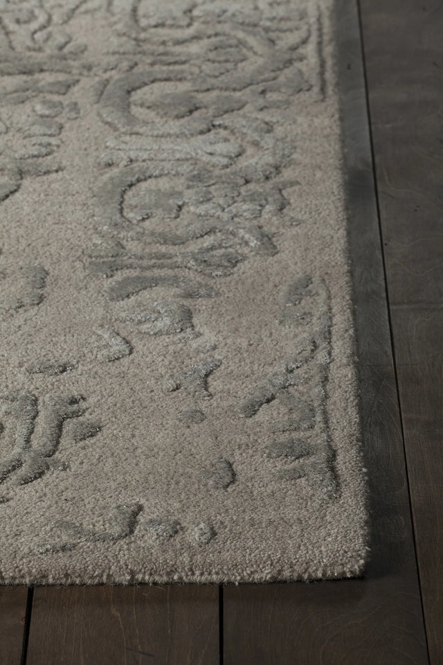 Chandra Xia XIA-43703 pink and Silver rug, corner detail