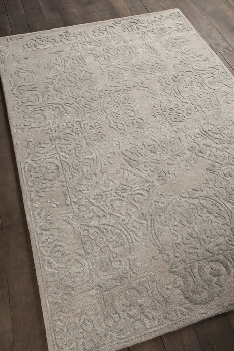 Chandra Xia XIA-43703 pink and Silver rug, angled side view