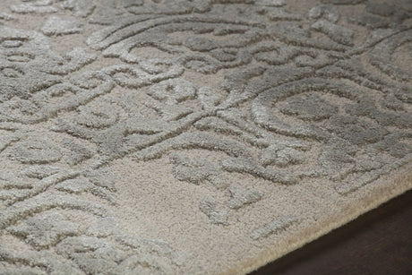 Chandra Xia XIA-43703 pink and Silver rug, side detail view