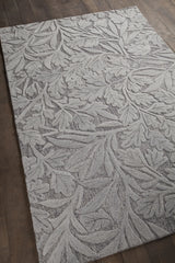 Chandra Yelena YEL-43800 grey and ivory rug, angled side view