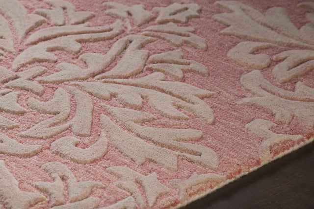 Chandra Yelena YEL-43801 pink and ivory rug, side detail view