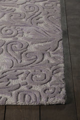 Chandra Yelena YEL-43802 purple and white rug, corner detail