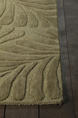 Chandra Yelena YEL-43803 green and ivory rug, corner detail