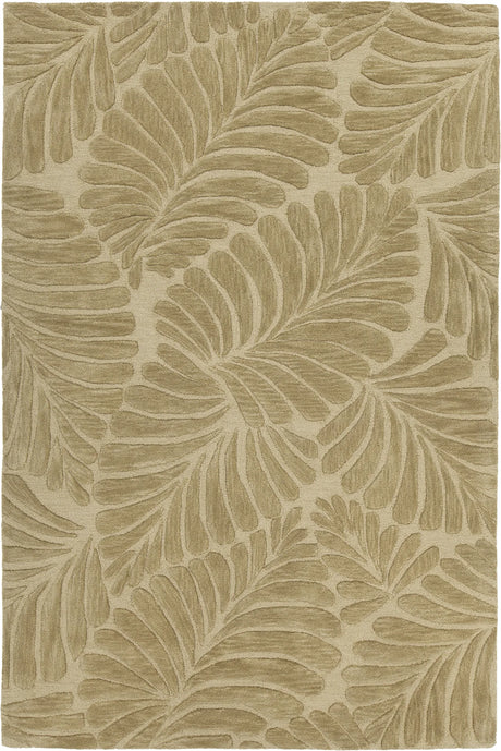 Chandra Yelena YEL-43803 green and ivory rug, flat view