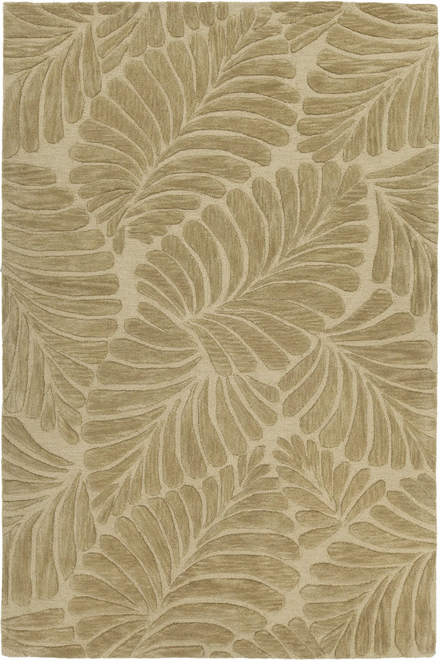 Chandra Yelena YEL-43803 green and ivory rug, flat view