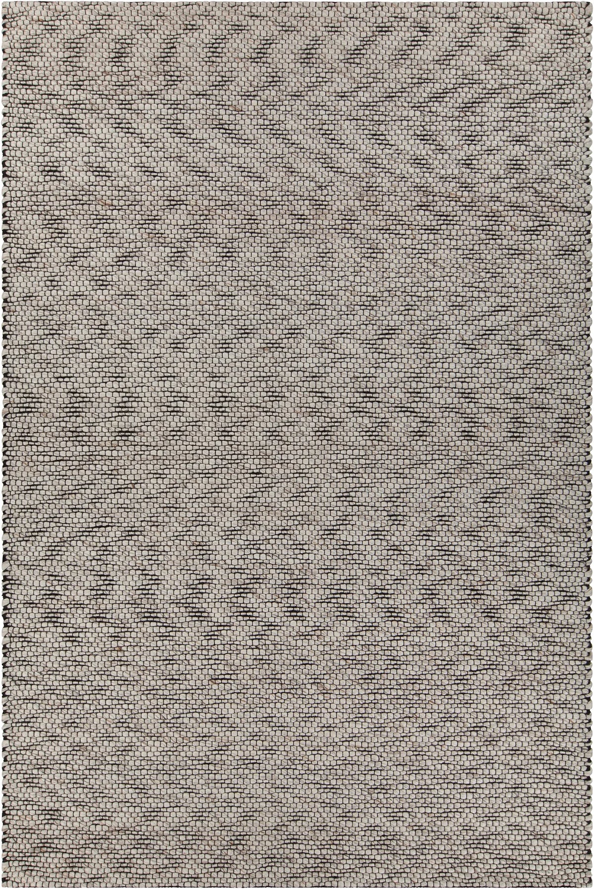 Chandra Yvonne YVO-48501 White and Black rug, flat view